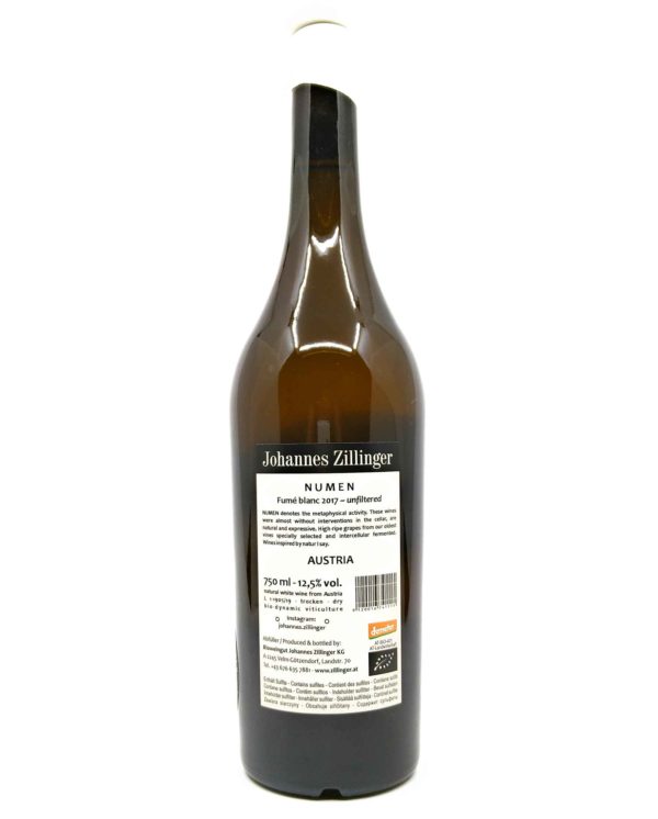 Zillinger Fume blanc 2017 back label