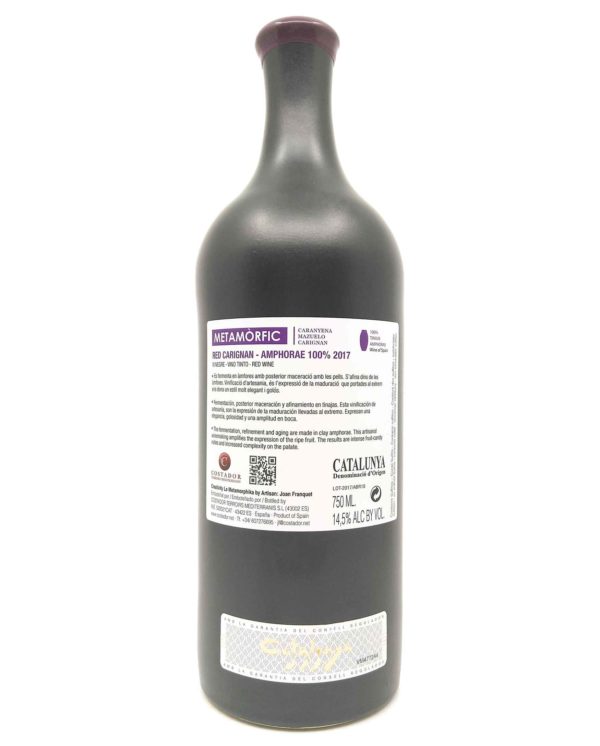 Costador Metamorfic Carignan back label