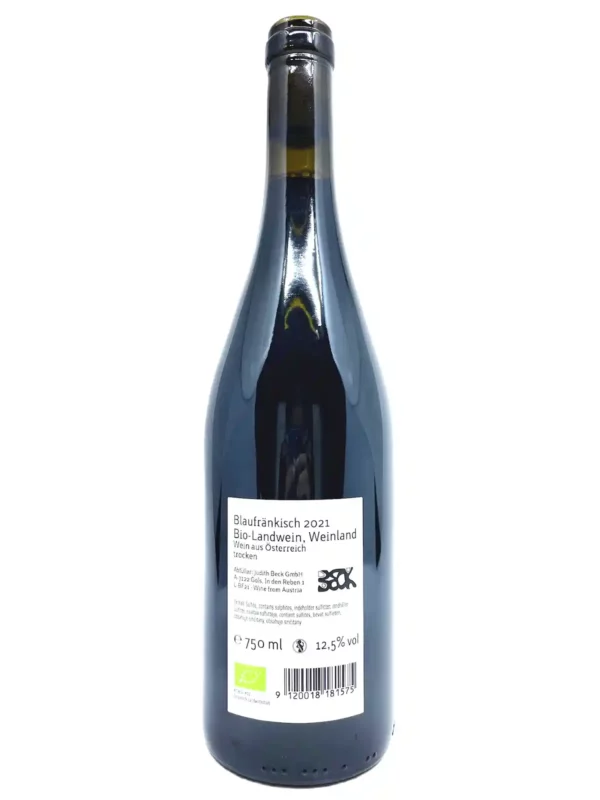 Judith Beck Blaufränkisch 2021 back label
