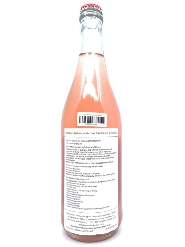 Vinos Ambiz Pet Nat rose backlabel