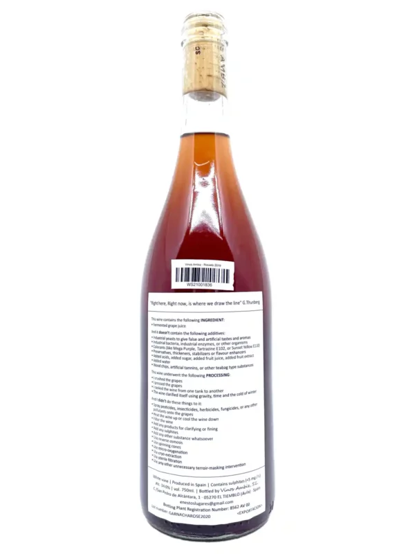 Vinos Ambiz Rosado back 2020 label