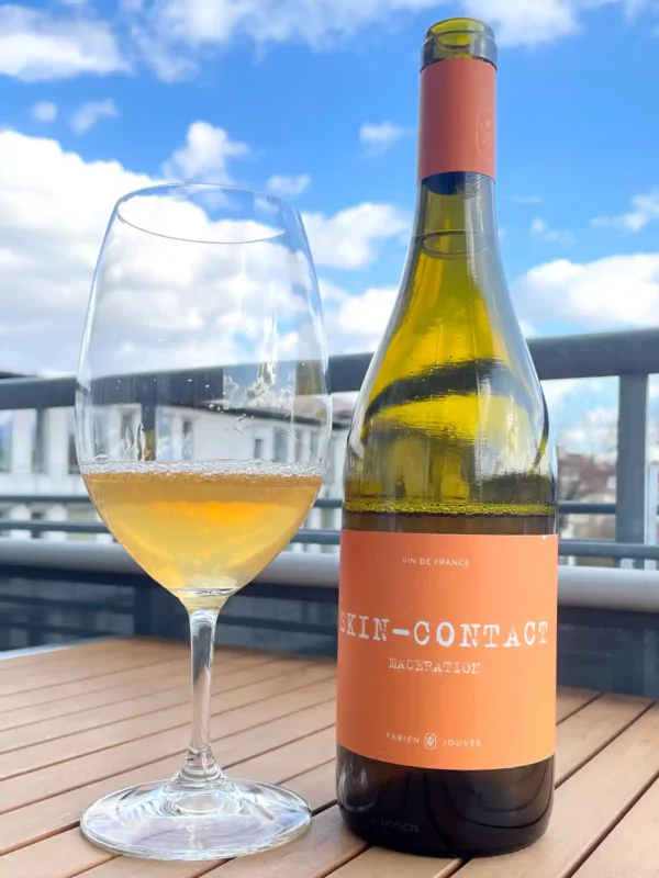 Fabien Jouves Skin Contact 2022 bottle and glass