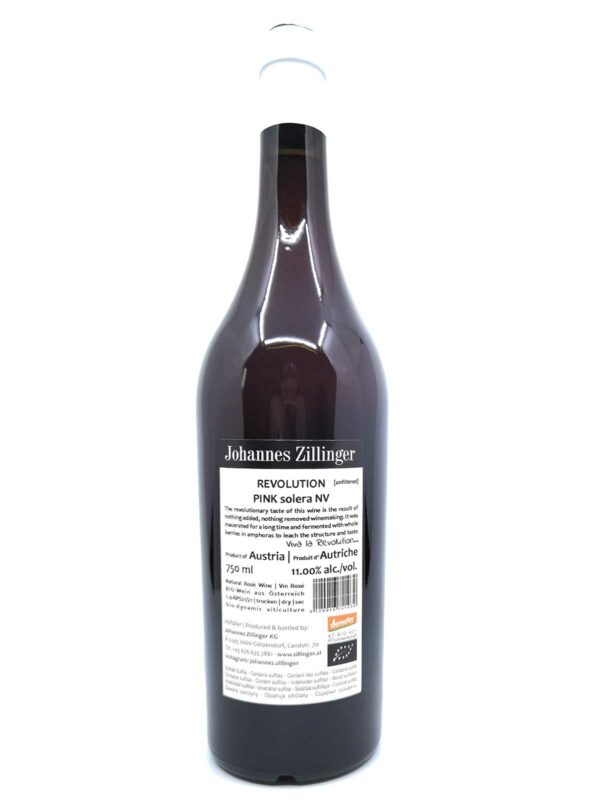 Johannes Zillinger Pink Solera backlabel