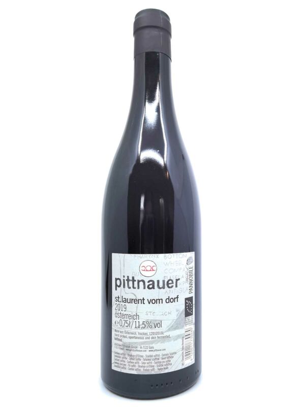Pittnauer St Laurent vom Dorf 2019 Rückenetikett