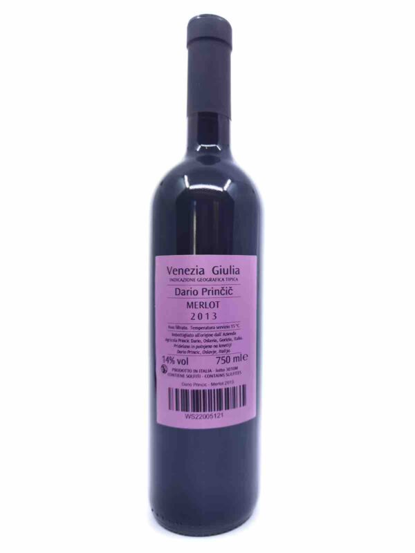 Dario Princic Merlot 2013 backlabel