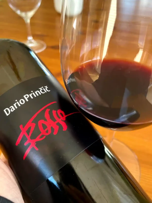 Dario Princic Rosso nv bottle and glass