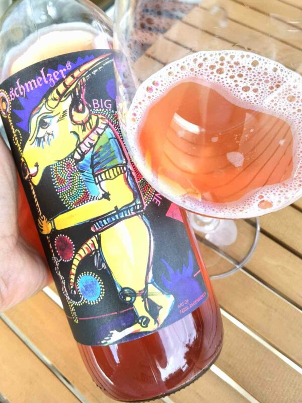 Schmelzer Big Nature Rosé 2021 bottle with glass