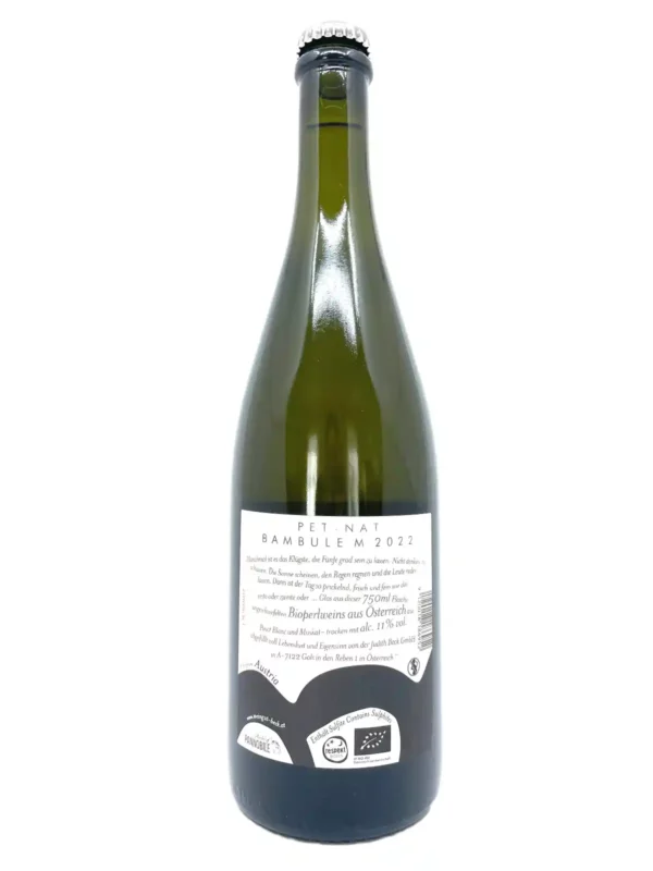 Judith Beck White Pet Nat Bambule 2022 back label