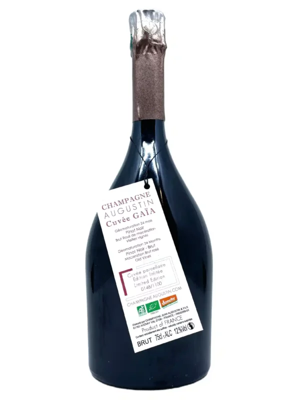 Champagne Augustin Gaia brut Rosé back label